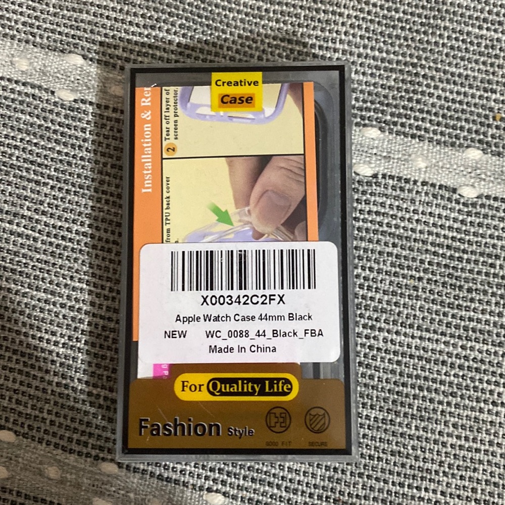 Apple Watch 44mm Black & Clear cases with screen protectors